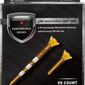 Maxfli Performance Series Low Resistance 3.25” & 1.5” Translucent Golf Tees – 50-Pack