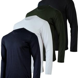 Real Essentials 4 Pack: Men’s Dry-Fit Long Sleeve Shirt